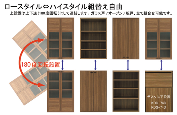 ロースタイル～ハイスタイル組み換え自由